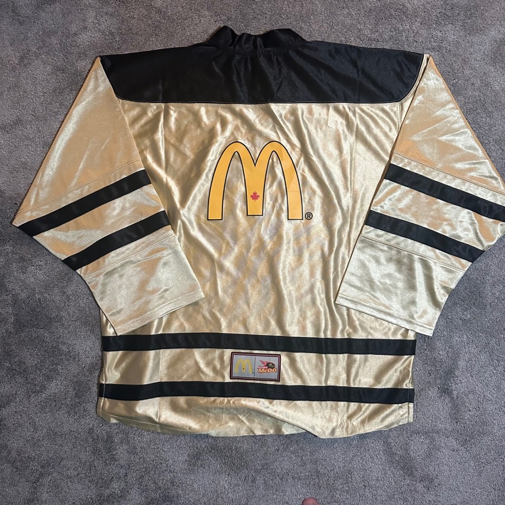 Force Hockey Jersey Mens Medium Gold McDonald's Equipe McDo Canada